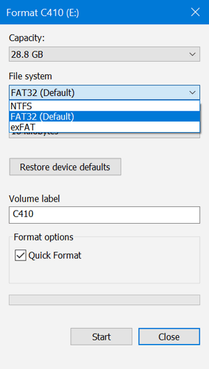 Format FAT32