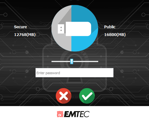 Emtec ECMMD64GB123 - Clé USB 3.2 Click Secure Cryptée 64GB Sécurisé