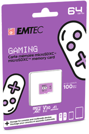 Carte micro SD, 64 go, EMTEC, NF - Boutique Team-Ordi