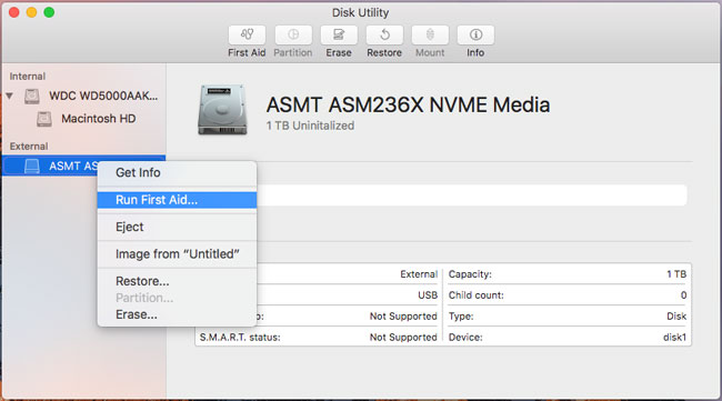 Disk Utility First Aid