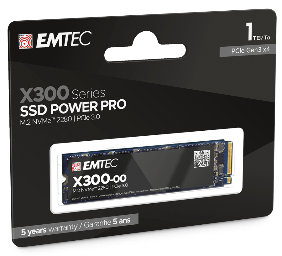 EMTEC - Disque Dur SSD Interne X300 M.2 2280 SSD Power Pro 256Go - PCI Express 3.0 3D NAND NVMe - Idéal Ultrabook, Informatique Haute Performance