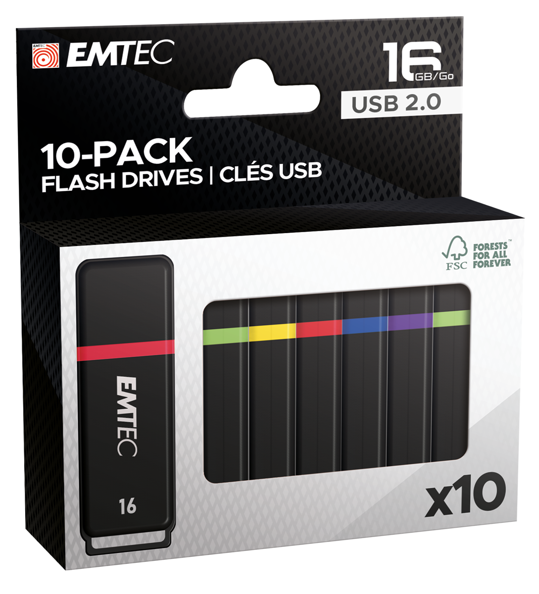 K100 USB2.0 Mini Box 10Pack EMTEC