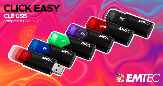 Clef USB 16Go Emtec cle USB 16 Go USB Flash Drive Click Easy USB