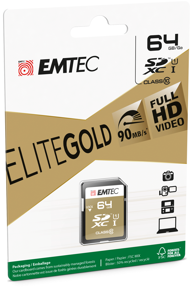 完璧すぎて可愛げがない UHS-I SD U1 EMTEC | Gold Elite メモリーカード