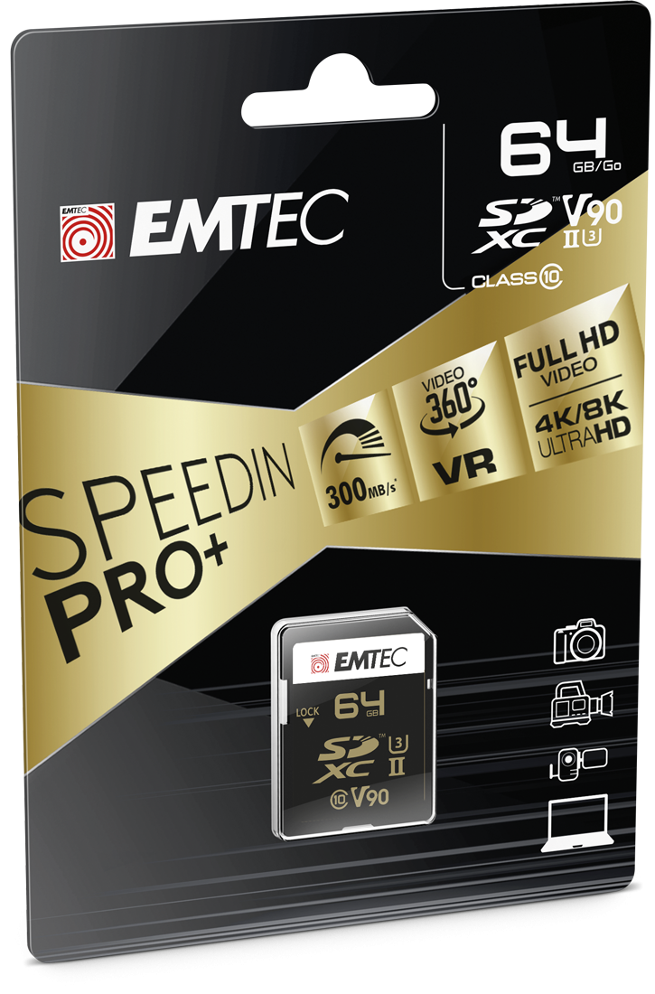 SD UHS-II U3 V90 SpeedIN Pro+ EMTEC