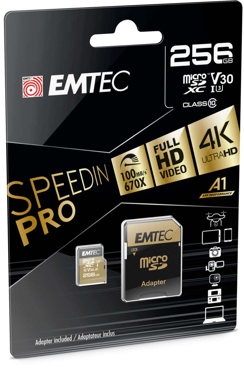 microSD UHSI U3 A1, A2 SpeedIN Pro EMTEC