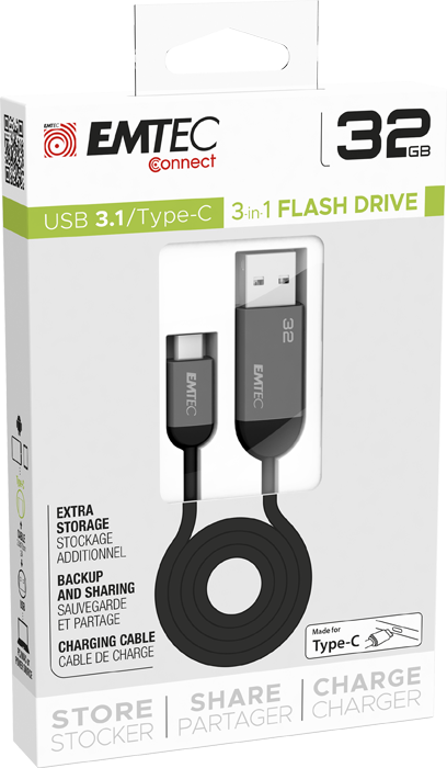 EMTEC T750 - clé USB duo 32 Go - USB A 3.1 vers port lightning (Apple Mfi  certifed) Pas Cher