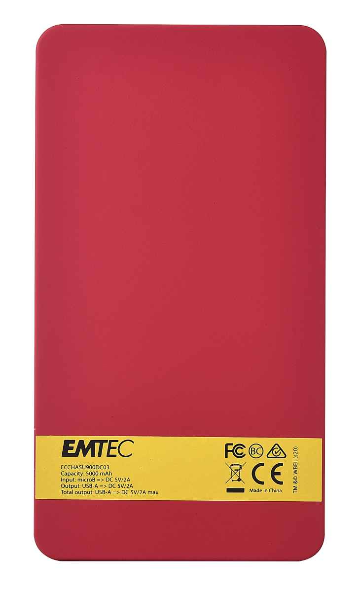 EMTEC Batterie externe 5000 mAh, Power Bank U900, Batterie de secours  portable, 2 ports USB-A: 5V/2A , Micro-USB, Contrôle de charge et  protection