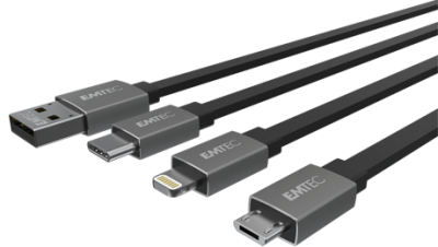 Lightning, USB-C, and Micro USB Cables